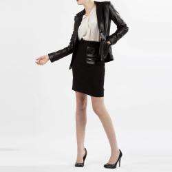 United Face Womens Two Button Leather Blazer  
