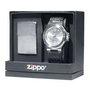  ZIPPO ZI20994 Brushed Chrome, Lighter & Watch Set Sports 