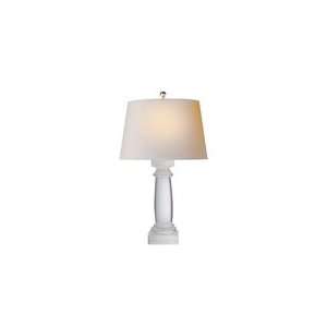 Chart House Chubby Column Bedside Lamp in Crystal with Natural Paper 