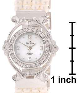 Womens Cultured Freshwater Pearl Bracelet Watch  Overstock