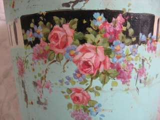   Original Painting CHRISTIE REPASY GARDEN PAIL CAN Pink Roses Signed