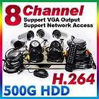   8CH H.264 CCTV DVR 500G Multiple channel playback Nightvision