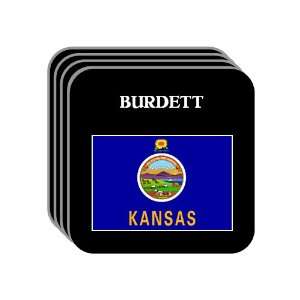 US State Flag   BURDETT, Kansas (KS) Set of 4 Mini Mousepad Coasters