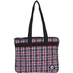   Bulldogs Ladies Red Black Plaid Quilted Carrier Bag: Sports & Outdoors