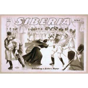 Poster Siberia written by Bartley Campbell. 1900 