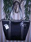 FREE S&H Coach Signature Bandana Glitter Tote Bag Handbag Purse Black 