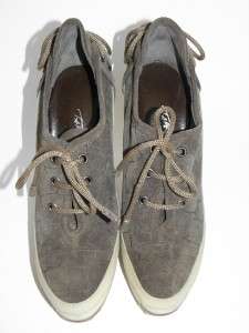 TAPEET Gray Croco Emobossed Lace Up Boot Shoe 38.5 NIB  