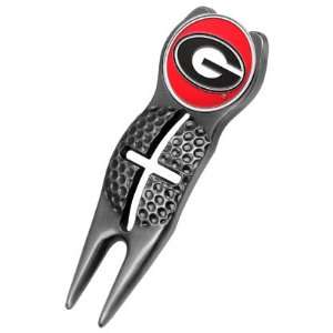  Georgia Bulldogs Black Nickel Crosshair Divot Tool Sports 