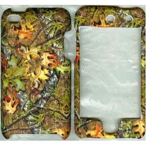 Yellow leaves camo rubberized hard case snap on cover apple iPod touch 
