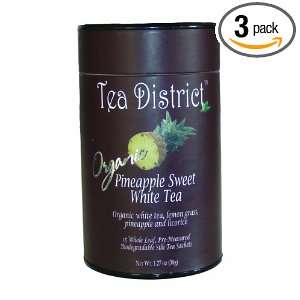 Tea District Organic Pineapple Sweet White Tea, 1.27 Ounce (Pack of 3 