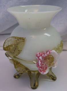 Victorian Stevens & Williams Applied Glass Footed Vase  