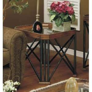  Valencia End Table with Pine Frame in Warm Brown Pine 