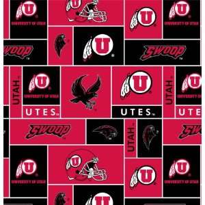  College University of Utah Utes Print Fleece Fabric By the 