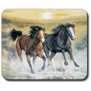    Decorative Mouse Pad Horses in the Surf Animal Electronics