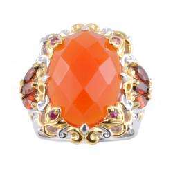 Michael Valitutti Two tone Carnelian, Garnet and Ruby Ring  Overstock 