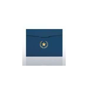  Foil Stamped Certificate Folder   Star Laurel   Blue 