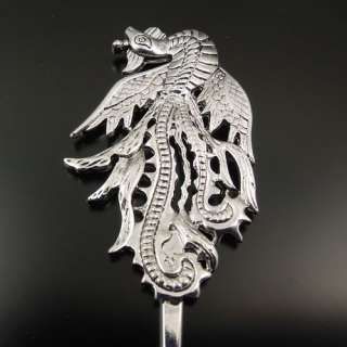 Antiqued style silver vintage phoenix Chinese style hairpins pendants 