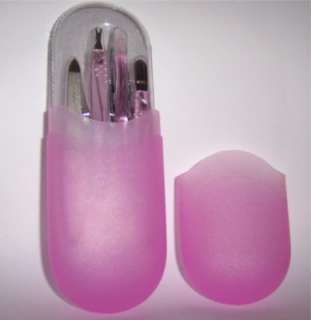 piece manicure nail set in Pink gift case New  
