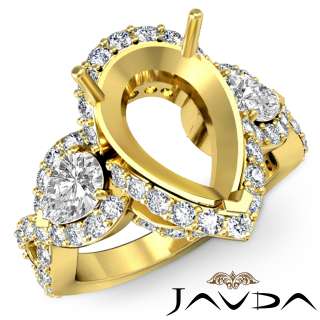 4Ct Pear Diamond 3 Stone Anniversary Ring Setting 14k Engagement 