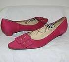   BURBERRY Bright Pink Canvas Buckle Low Heels Shoes Size 38.5 8.5