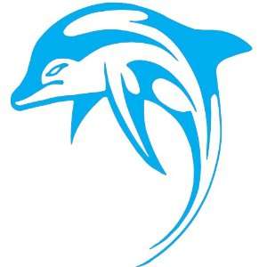  Dolphin Car Decal Window Sticker   SKY BLUE: Everything 