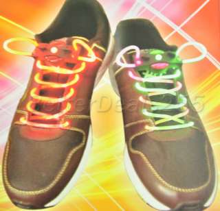 LED Light Up Blue Shoes Shoelace Disco Flash Glow Stick  