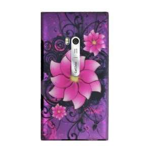  Rubberized Shield Hard Case for Nokia Lumia 900   Divine Flower 