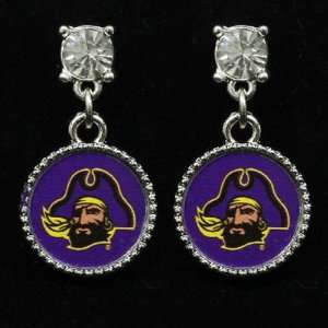  East Carolina Pirates Crystal Stud Dangle Earrings Sports 