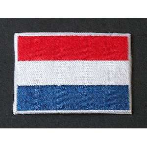 Netherlands Flag Patch, 2.5 x 3.5 Iron On Embroidered Patch