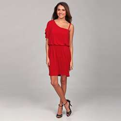 Emma & Michelle Womens Red One shoulder Dress  Overstock