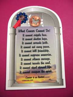 What Cancer Cannot Do   Verse Card with a Butterfly Penny   Sku# 839 