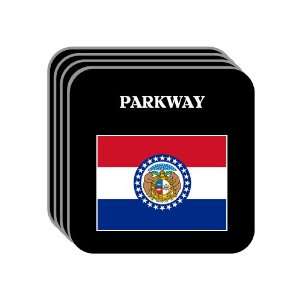 US State Flag   PARKWAY, Missouri (MO) Set of 4 Mini Mousepad Coasters