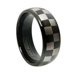 : Polished Shiny Comfort Fit Tungsten Carbide Mens Ring Wedding Band 