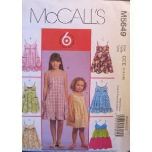   M5649 CHILDRENS AND GIRLS DRESSES SIZE CCE 3 6