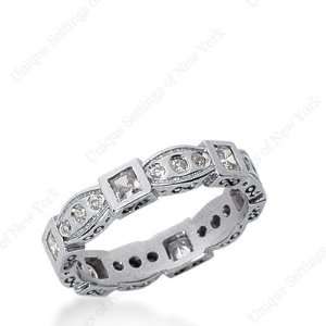  0.85 Ct Diamond Eternity Wedding Band Princess Bezel 14k 