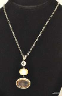 New $368 Lori Bonn Triple Drop Gemstone Necklace MIGHTY APHRODITE 