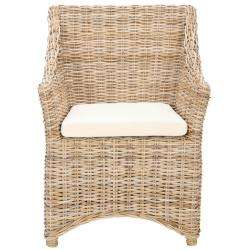 St Thomas Indoor Wicker Washed out Brown Wing Back Arm Chair 