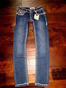 Miss Chic Super Stra USA Jeans Wear Thick Pink Stitch Crystal Studded 