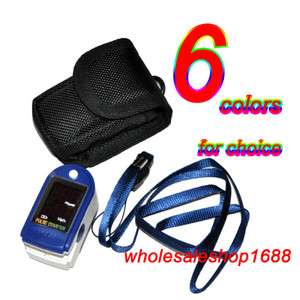 Blue FDA fingertip Pulse oximeter spo2 oxygen free ship 6 colors 