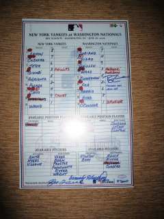 Ryan Zimmerman Frank Robinson LineUp Card MLB Holo COA  