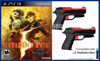 PS3 Move Resident Evil 5 GOLD EDITION + 2x Shooter Guns  