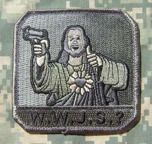   SHOOT? WWJS ARMY MILITARY MILSPEC MORALE ISAF ACU VELCRO PATCH  