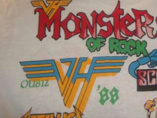 Van Halen Monsters of Rock Tour T Shirt L Vtg Metallica Scorps Dokken 