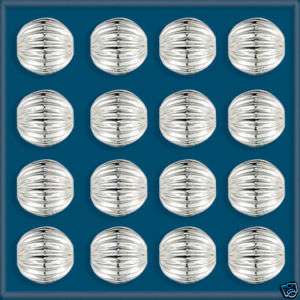 50 Sterling Silver 925 CORRUGATED ROUND BEADS 6 mm  