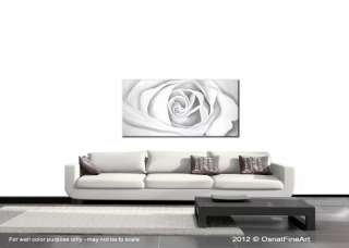 White Rose Flower   Original Abstract Art Modern Floral Painting Fine 