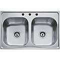 TEKA Stainless Steel 33 inch Top Mount Double Bowl Kitchen Sink