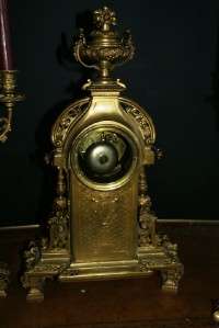 ANTIQUE BRONZE FRENCH TABLE CLOCK   LOUIS XVI      19TH 