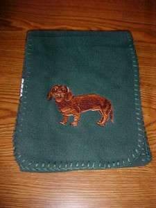   dachshund dog on 60 green fleece winter scarf NEW free shipping