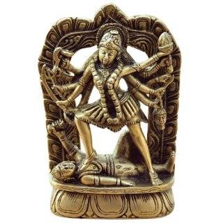 Hindu Goddess Kali Statues 10 Armed Handmade Brass Sculpture from 