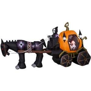  9ft Airblown Inflatable Pumpkin Carriage with Glow up 